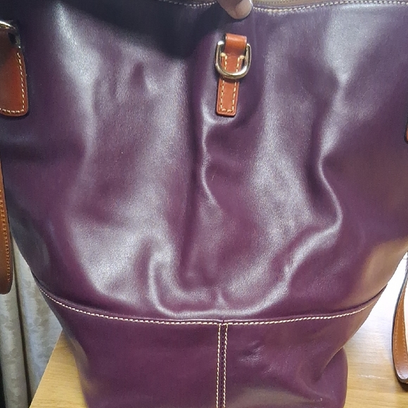 Dooney & Bourke Rich Purple Leather Shoulder Bag - Picture 6 of 9